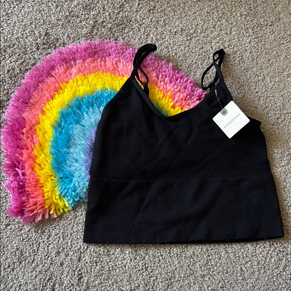 Anthropologie black seamless longline bra